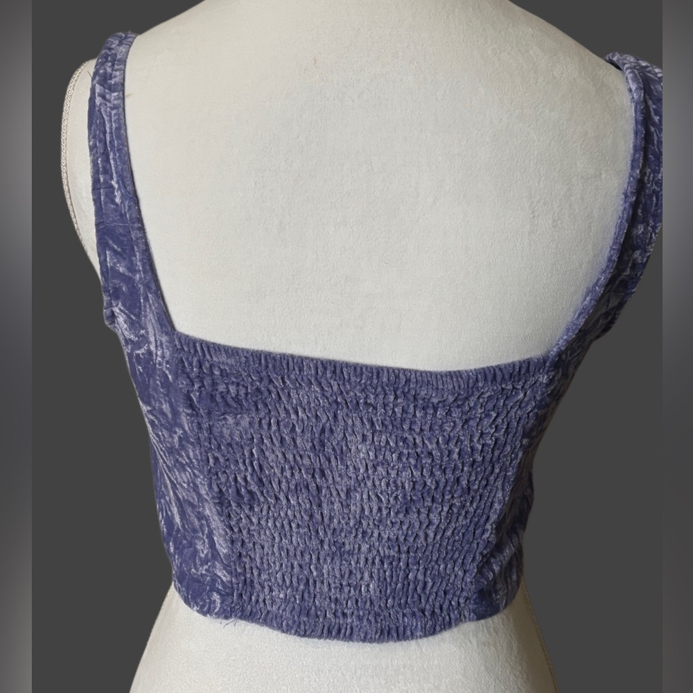Wild Fable Crushed Velvet Purple Corset Tank - Picture 2 of 7